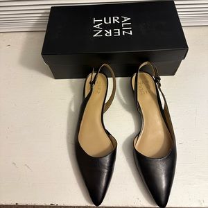 Naturalizer black leather sling back. Size 9.